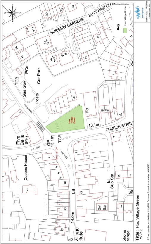 A map of Hoo Village Green