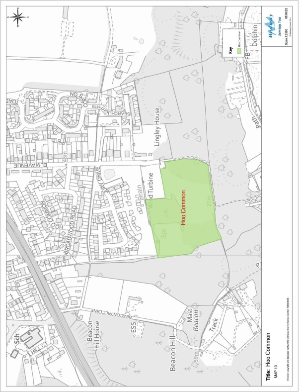 A map of Hoo Common.