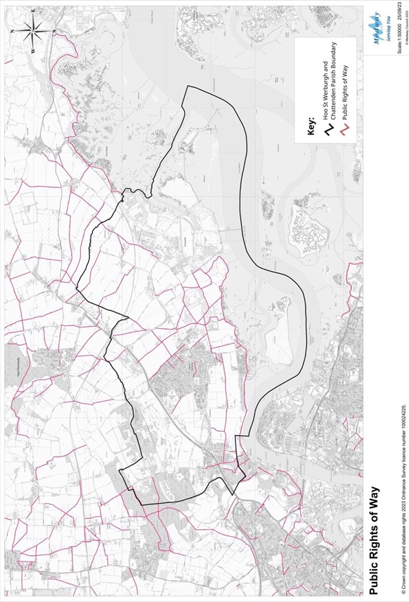 A map of public rights of way.