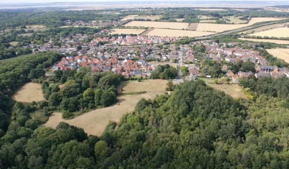 Aerial view of Chattenden and Hoo Common. 