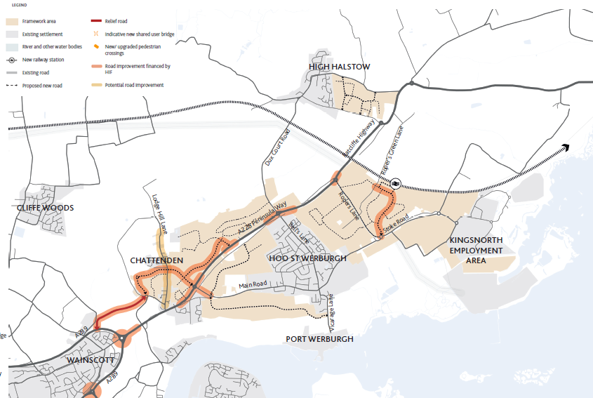 Map of accessible settlements with improved road network