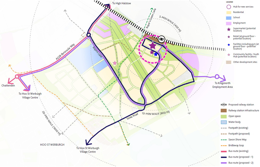 Map of 2nd Option for the new centre location of East of Hoo St Werburgh