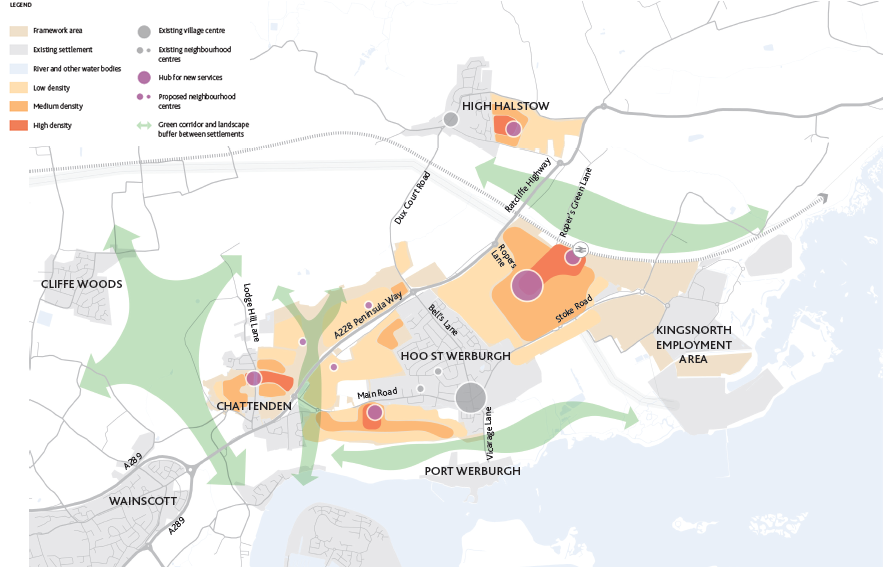 Map showing tailored built form and Housing Density Distribution