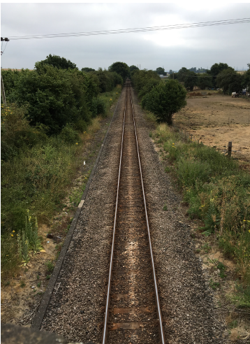 Image of a railway through fields