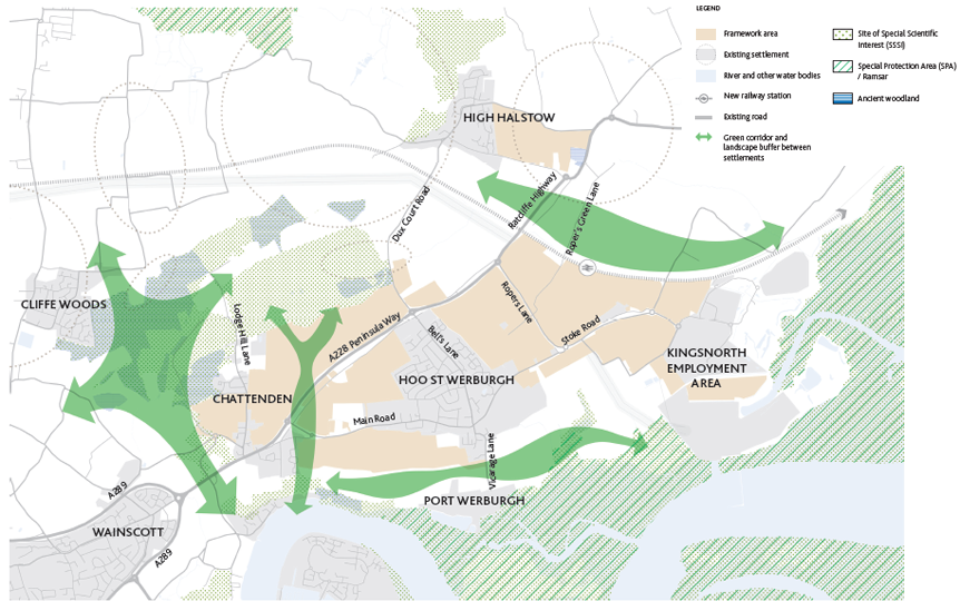 Map showing landscape led development and strategic gaps