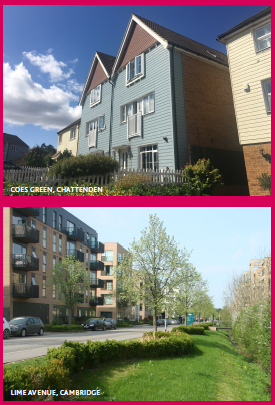 Top: Coes Green, Chattenden. Bottom: Lime Avenue, Cambridge. Figure 5.5 East of Hoo St Werburgh proposed development overview 