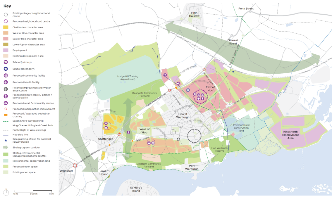 A map of a development plan