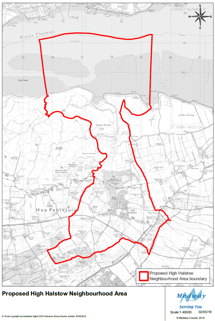 Proposed High Halstow Neighbourhood Area marked in red